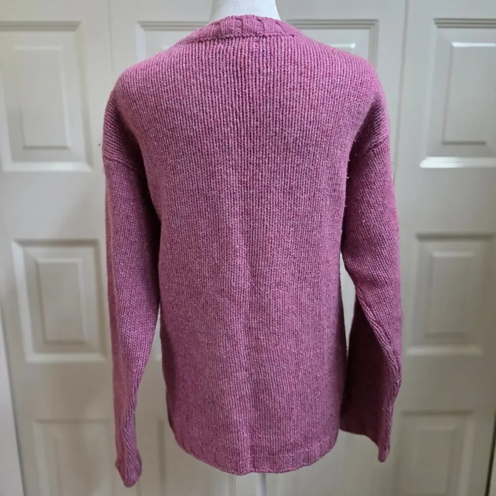 J. Crew Wool Crewneck Sweater Winter Top Medium Pink Mauve